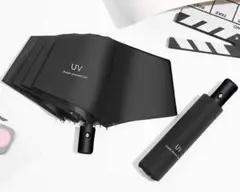 折りたたみ傘 ワンタッチ自動開閉 傘 撥水加工 高強度 UVカット ブラック