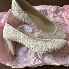 JILL STUART ツイードパンプス ベージュ　ジルスチュアート