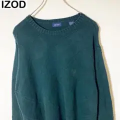 IZOD 刺繍ロゴ ニット グリーン 古着 ストリート ヴィンテージ フルジョ