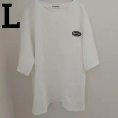 特価❕立体ロゴがお洒落❕オーバーサイズ ホワイト Tシャツ L トップス