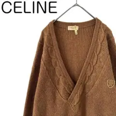 celine セリーヌ レア品 セーター モヘア マカダムロゴ レディース 茶色