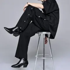 訳あり【ADRER】メンズフルスナップサイドラインデフォーメーションパンツ　L