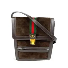 美品 GUCCI スエードレザー シェリーライン ショルダーバッグ