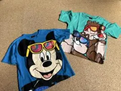 ベビードール　親子ペア　Tシャツ　サングラス　ミッキー　チップ＆デール　120