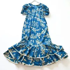 フラダンス衣装 T&L MUUMUU FACTORYドレス ブルー ハワイ製