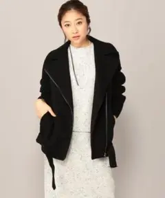 完売品 ICB アイシービー Fluff ジャケット カシミヤ混 ライダース