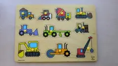 HAPE はたらくくるま 木製パズル 型はめパズル