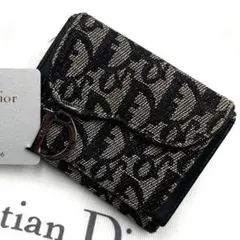 【美品】ディオールサドル ミニウォレット 三つ折り財布 オブリーク Dチャーム