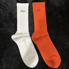 5525 ホワイトオレンジ ソックス 25-27cm
