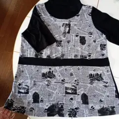 ダメージTシャツ　五分袖チュニック