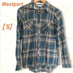 Westport　チェックシャツ 【S】　長袖　ロールアップ　コットン