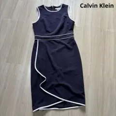 カルバンクライン✳︎Calvin Klein タイトワンピースネイビー紺色　美品