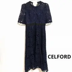 セルフォード38ネイビー レース パーティードレス