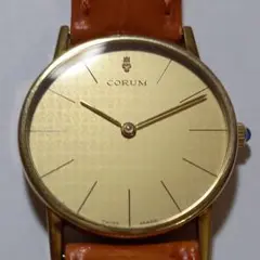 CORUM　コルム　本物　手巻き　 ゴールド レザー 腕時計　日差±2分
