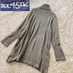 SDL45R ニットワンピース ハイネック フレア 緑 M