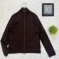 美品✨ARMANI JEANSアルマーニジーンズ　ドライバーズニットMブラウン茶