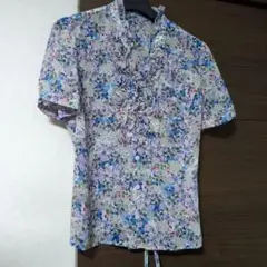 レリアン花柄フリル半袖シャツ9号