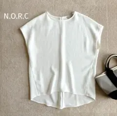美品♡ノーク norc＊フレンチスリーブブラウス　トリアセテート　白　サイズ3