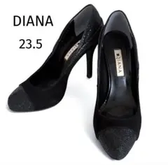 美品✨ DIANA パンプス 異素材 グリッター ブラック 23.5 日本製