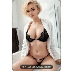 d3ブリキ看板　20×30 アメリカンレトロ　雑貨　セクシー美女　メタルサイン