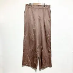 GU ブラウン ガウチョパンツ XL 光沢感 艶 エレガント 薄手