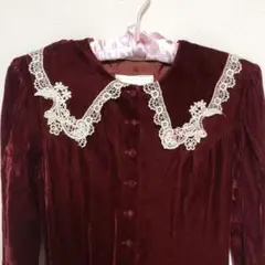 最終値下げ★GUNNE SAX 別珍 ワンピース 赤 ベルベット 古着