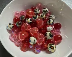 【即購入不可】赤系のビーズ セット