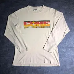 【ヴィンテージ】プリントTシャツ　ロング　ベージュ　古着　ZBS1