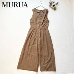 【ムルーア】オールインワン（フリー）Vネック サロペット ウエストゴム フレア