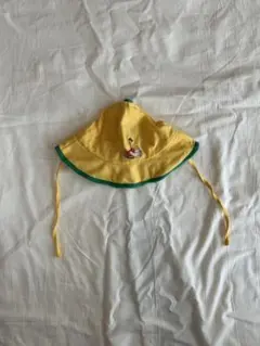 【美品】moimoln /イエロー刺繍ベビー帽子 46cm