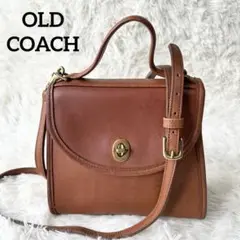 極希少❗️美品　OLDCOACH ハンドバッグ　ネイビー　9958 アメリカ製 極美品 オールドコーチ ☆ レザー ハンドル付き ポーチ ミニ