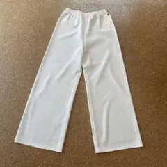 新品 タグ付 デ・プレ ホワイト ストレート イージーパンツ