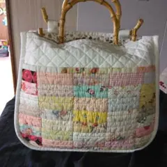 ハンドメイド、パッチワークキルティングトートバッグ