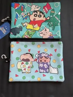 【新品未使用】クレヨンしんちゃん フラットポーチ 2点セット