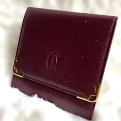 Cartier ボルドー レザー レディース コインケース