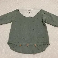 コトリリボンニットロンパース