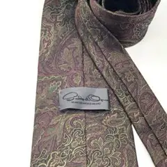 ★ ブルーノデアンジェリス ネクタイ 紫 ペイズリー 植物 ビジネス ★