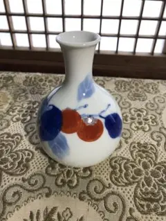 2246 深川製磁　柿文　花瓶　時代物 2246 深川製磁 柿文 花瓶 時代物