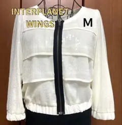 ✨INTERPLANET WINGS✨ノーカラーブルゾン　スパンコール　38