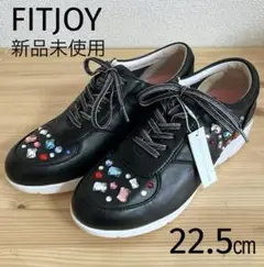 【新品未使用】FITJOY フィットジョイ スニーカー 黒 厚底 カラーストーン