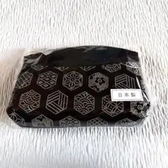 和柄ポーチ 日本製 六角形模様
