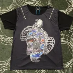 Xfrm over size skull design zip tee y2k