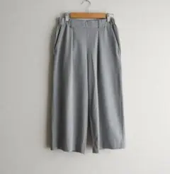 自由区　クロップド ストレッチワイドパンツ