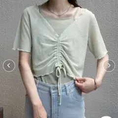 WEGO/【2点セット】レイヤードシアーカットトップス