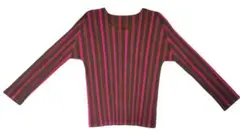 美品 PLEATS PLEASE 2011AW ストライプ プリーツカットソー