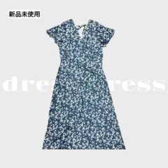 新品未使用　ロングワンピース　花柄　レディース　ブルー　Mサイズ　美品