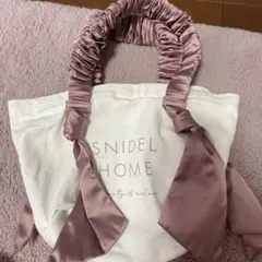 SNIDEL HOME フリルハンドバッグ　ジェラートピケ　リボン