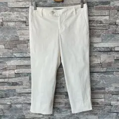 GreenLabelRelaxing ホワイトクロップドパンツコットン混紡40