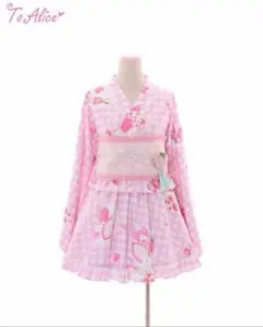 To Alice いちごギンガム浴衣セット