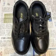 美品 Sforzi ビジネスシューズ カジュアル 超軽量 エアソール ファスナー